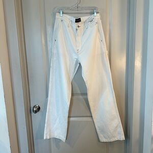 NEW Abercrombie & Fitch Authentic Rigid Baggy Ivory Carpenter Jeans,  33W/32L